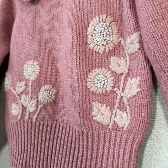 LoveShackFancy Union Collared Pullover in Rose Blush Size XS - Picture 7 of 16